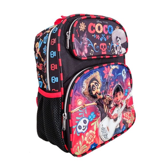 Disney Pixar Coco Backpack Boys Girls Kids Book Bag Halloween Day of the Dead 12 - Picture 2 of 4